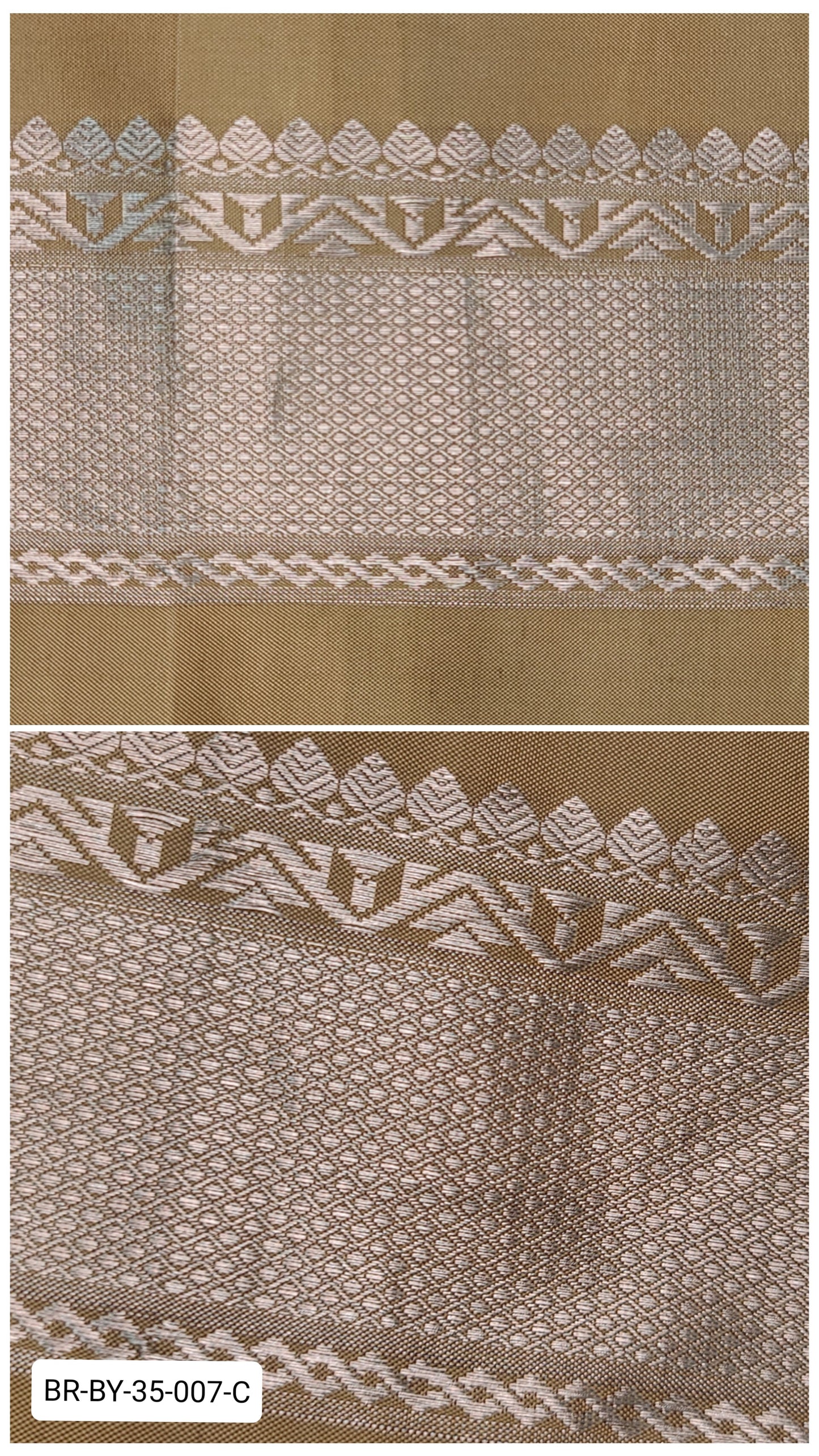 4 Inch Pure Kanchipuram Silk Zari Border – Mustard Yellow with Silver Zari Weave
