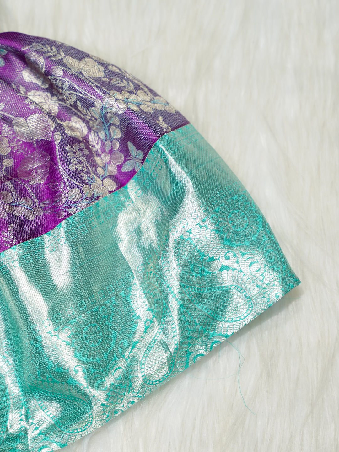 Purple & Turquoise Brocade Baby Girl Dress