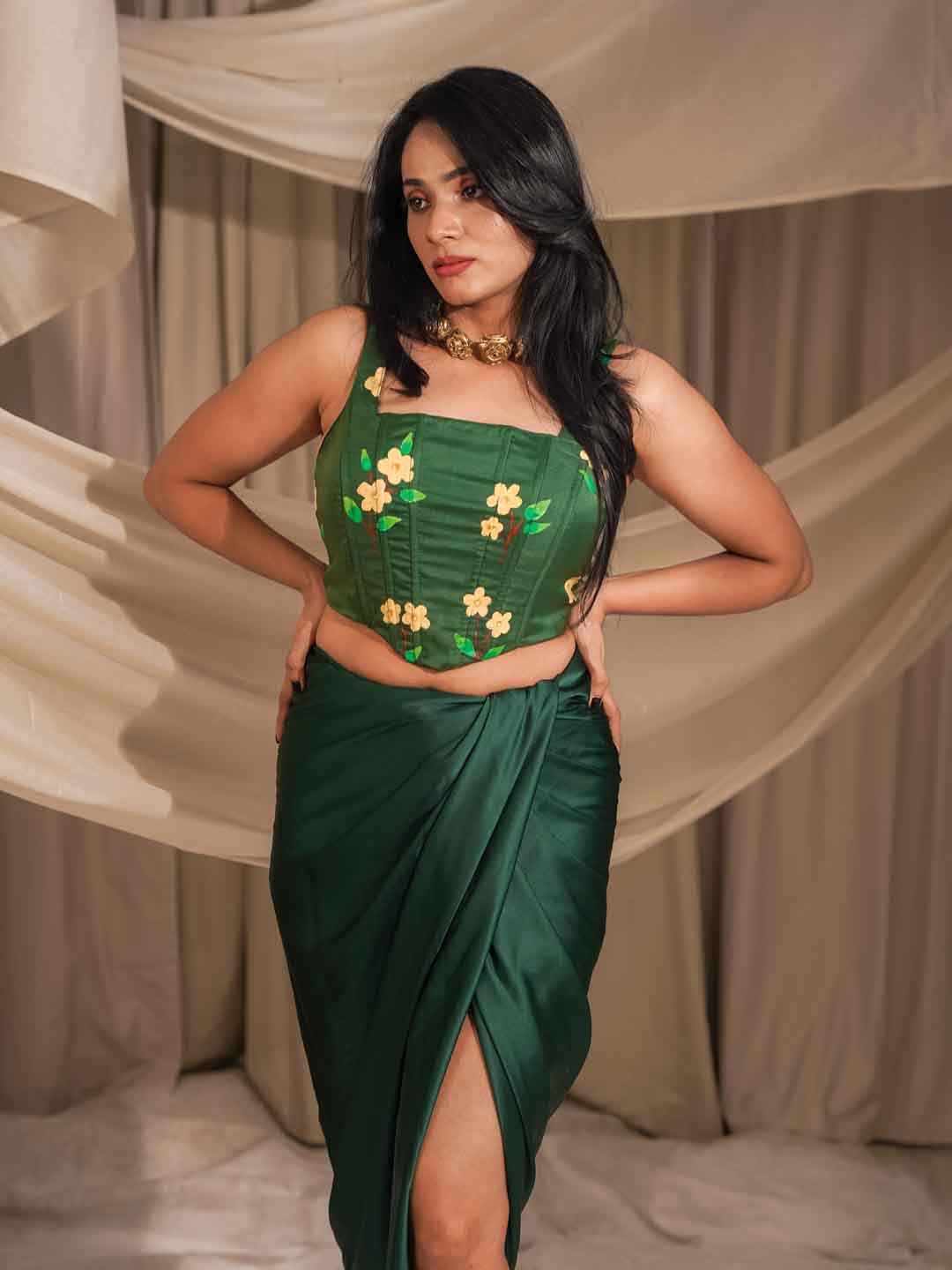 Emerald Hand-Painted Corset