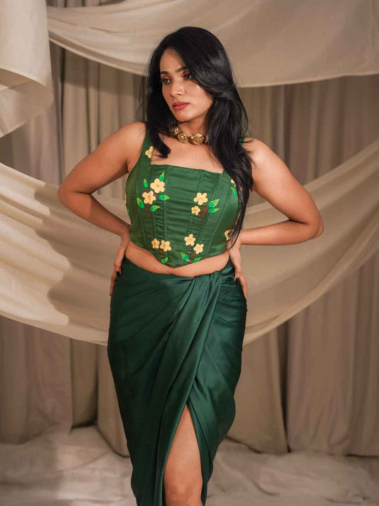 Emerald Hand-Painted Corset