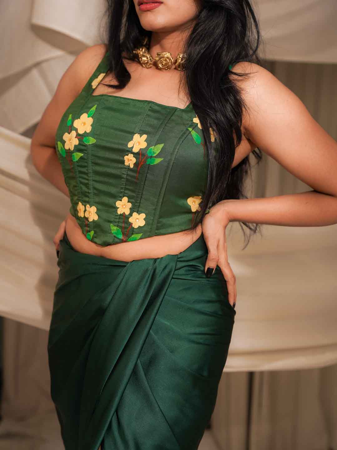 Emerald Hand-Painted Corset