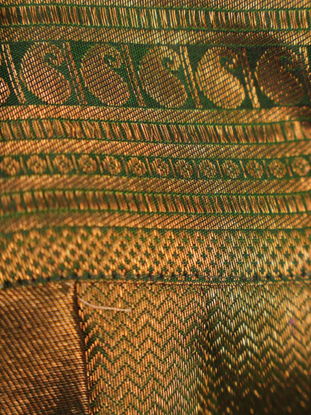 Peacock Grove – Deep Green Kanchipuram Silk Newborn Girl Romper