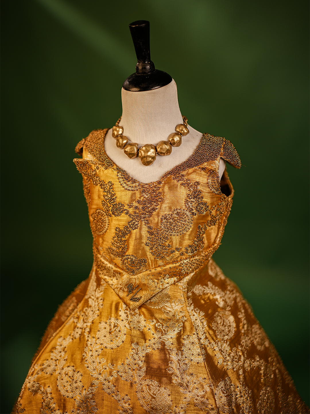 Luxury Gold Birthday Gown for Girls