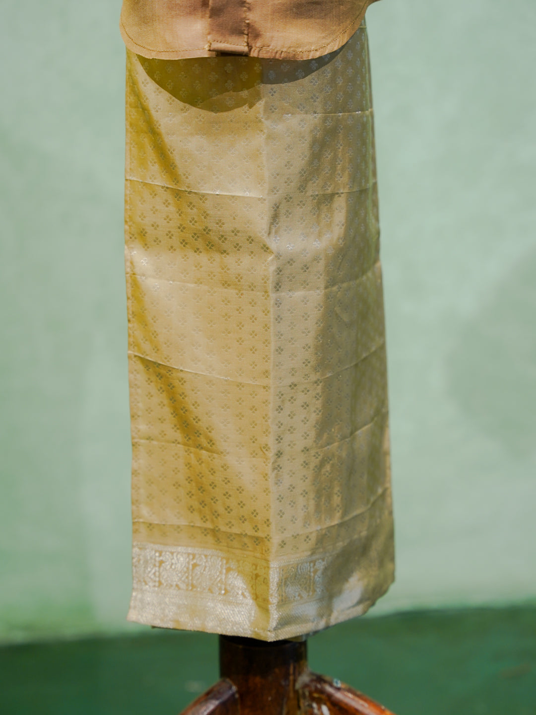 Bronze Gold Silk Shirt & Dhoti Set