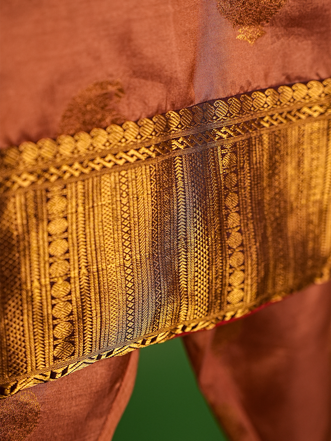 Chocolate Brown Pure Kanchipuram Silk Kurta Set