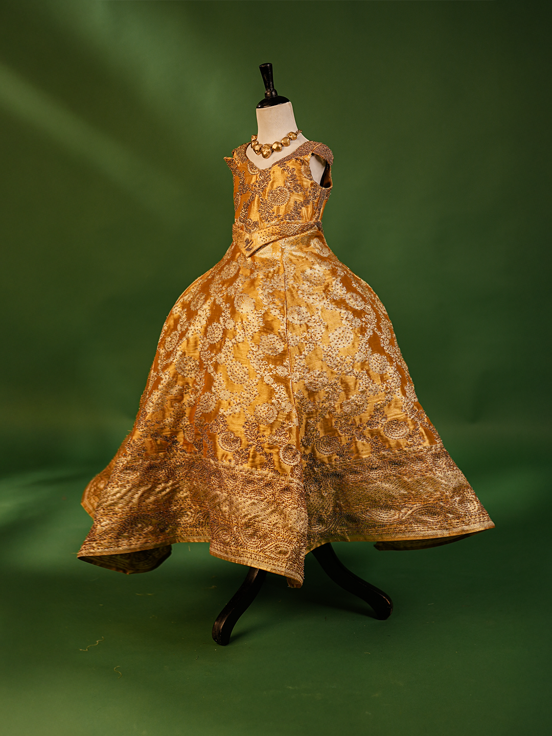 Luxury Gold Birthday Gown for Girls
