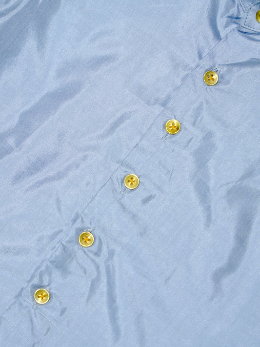 Silver Grey Kanchipuram Silk Boys Shirt