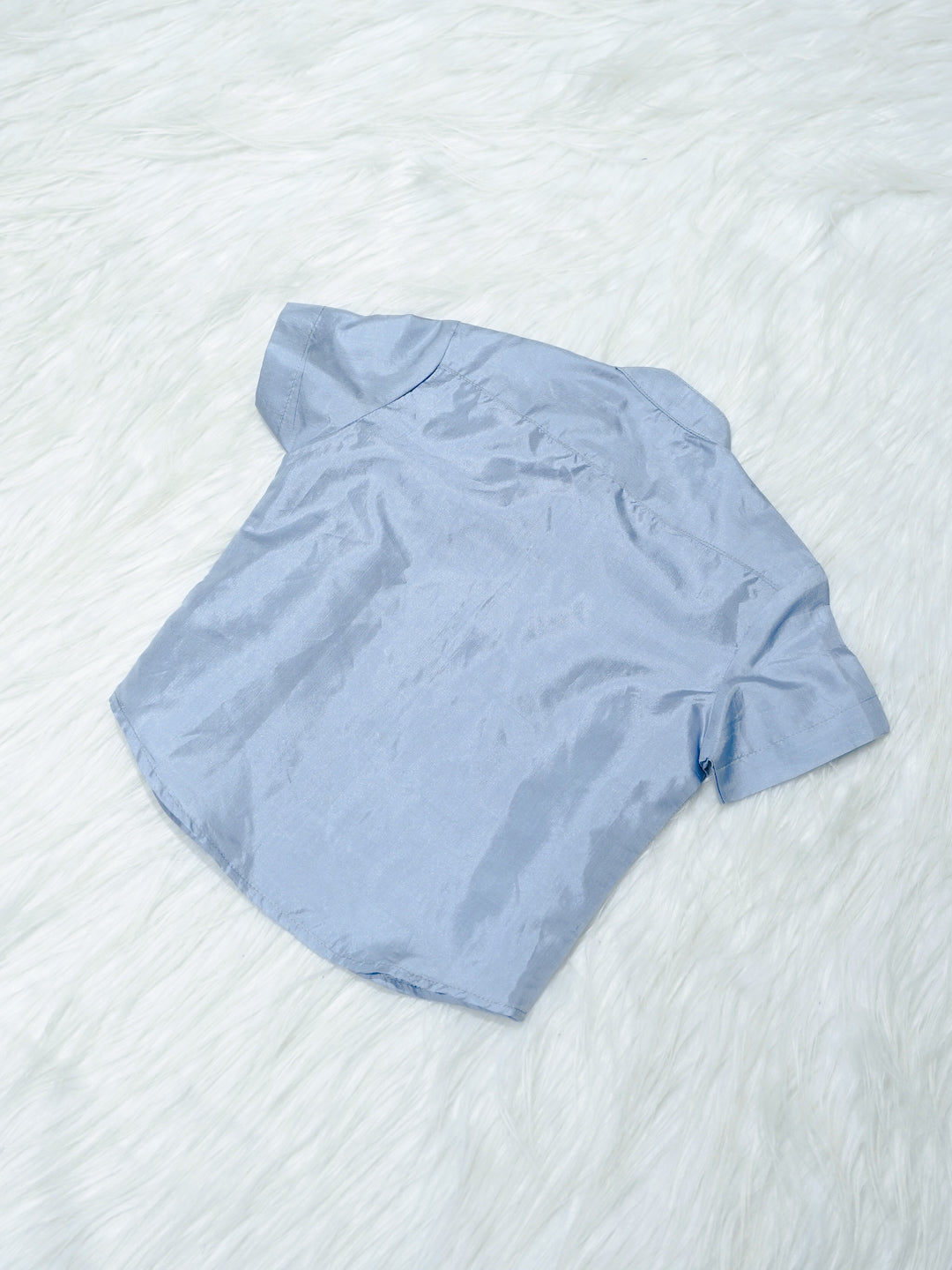 Silver Grey Kanchipuram Silk Boys Shirt