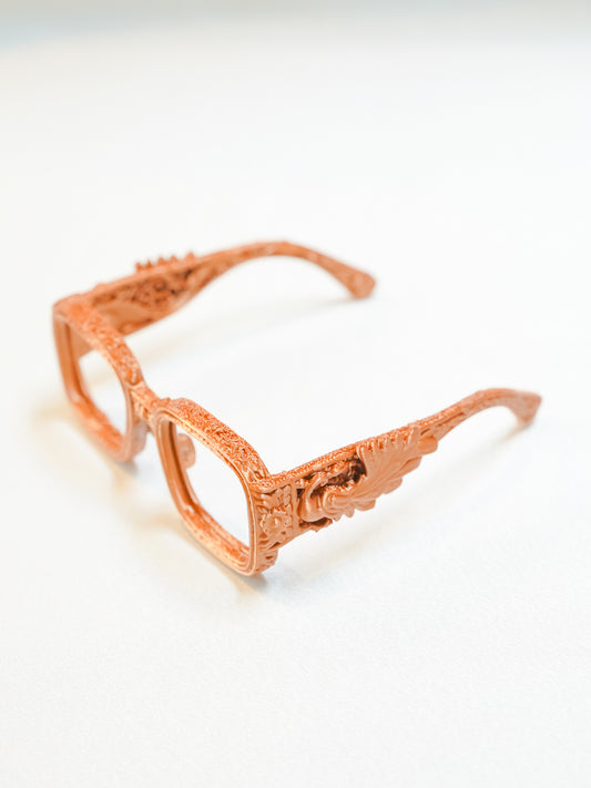 Heritage Floral 3D Printed Decorative Eyewear Frame – Bronze Finish