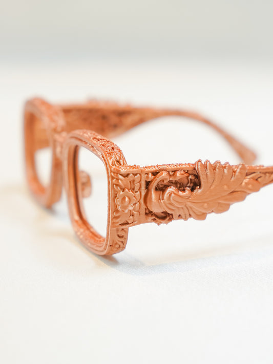 Heritage Floral 3D Printed Decorative Eyewear Frame – Bronze Finish