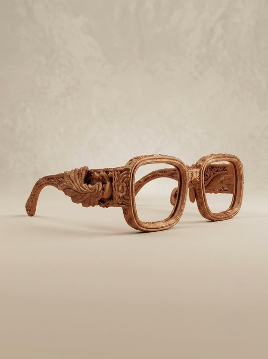 Heritage Floral 3D Printed Decorative Eyewear Frame – Bronze Finish