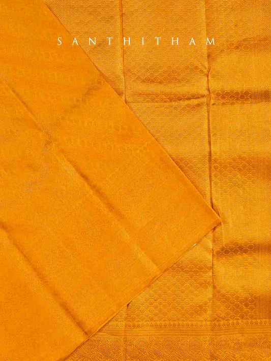 Mango Yellow Silk Saree