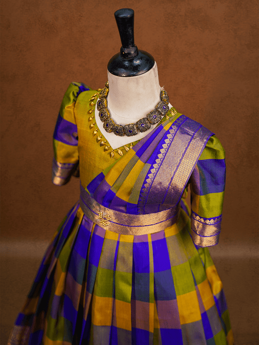Checks Kanjivaram Silk Gown